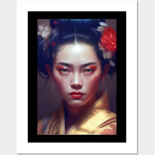 Japanese Geisha In Digital Art. Gift Idea For Japan Fans 6 Posters and Art